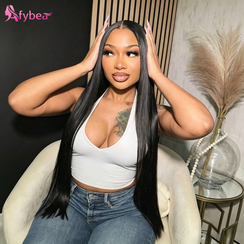 Hd Lace Frontal Wig Human Hair Pre Plucked - Perruques en cheveux humains lisses sans