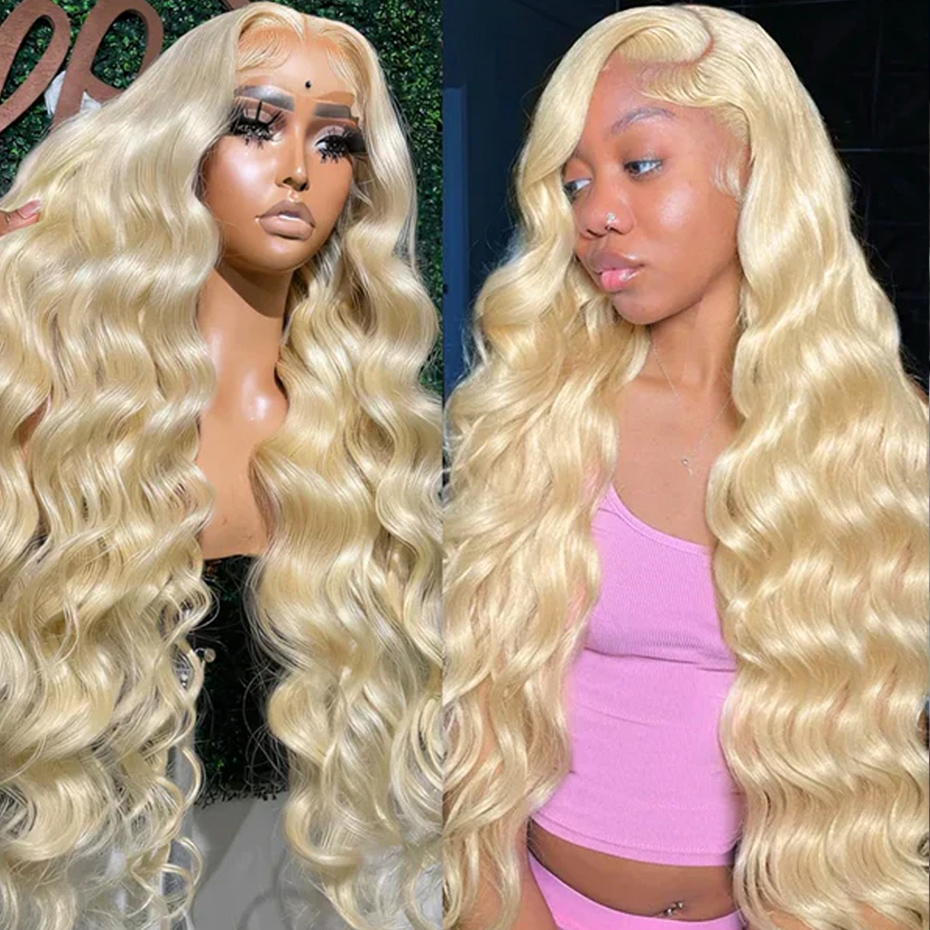 613 Blonde Body Wave Lace Front Wig - Perruque frontale en dentelle HD 13x6,