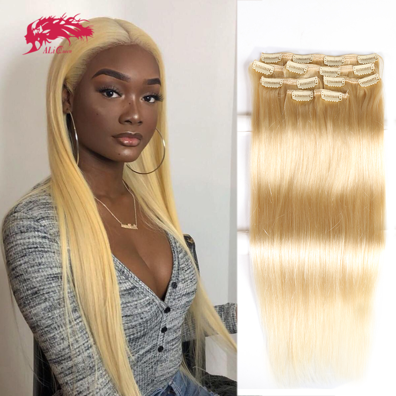 Seamless Clip In Hair Extensions Human Hair - Ali Queen 7 pièces Extensions de