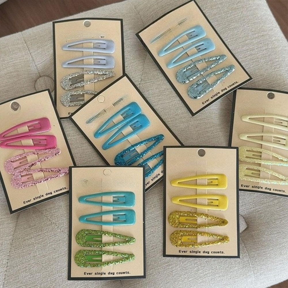 Hair Clips - Barrettes Coréennes Goutte d'Eau Rose Vif