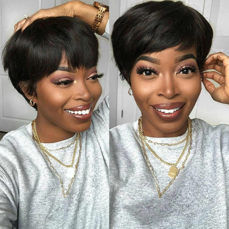 Perruques courtes en cheveux h - Short Pixie Cut Wig Human Hair Cheap avis et prix