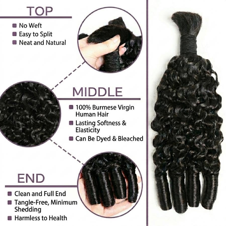 Cheveux humains pour tresses b - Water Wave Bulk Human Hair For Braiding avis et prix