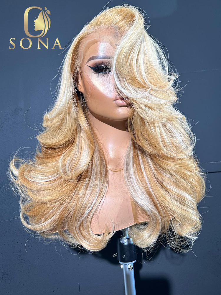 613 #   27 #   Perruque Lace F - 613 Blonde Body Wave Lace Front Wig avis et prix
