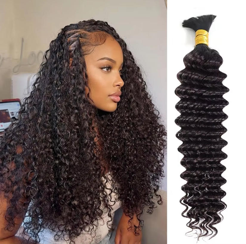 Cheveux humains en vrac, textu - Water Wave Bulk Human Hair For Braiding avis et prix
