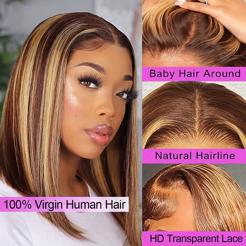 Perruque courte bob droite en  - Glueless Wear And Go Human Hair Wig avis et prix