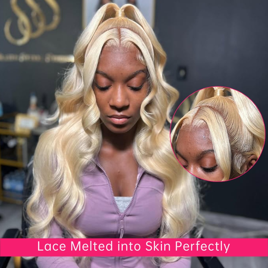 Perruques en cheveux humains R - 613 Blonde Body Wave Lace Front Wig avis et prix