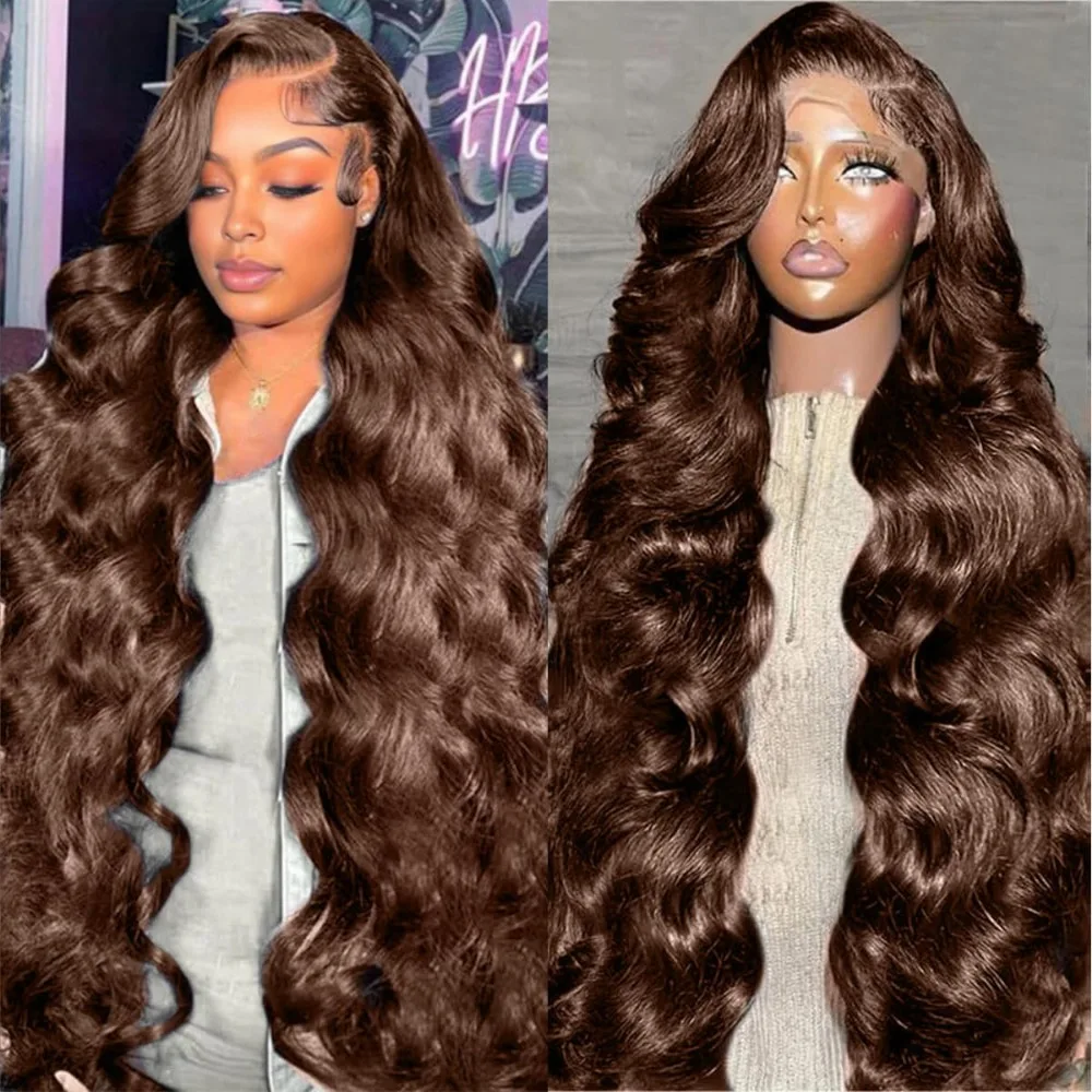 Chocolat # Perruque Body Wave  - Hd Lace Frontal Wig Human Hair Pre Plucked avis et prix