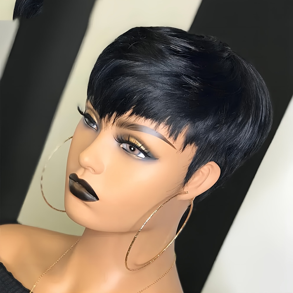 Perruque courte Pixie cheveux  - Short Pixie Cut Wig Human Hair Cheap avis et prix