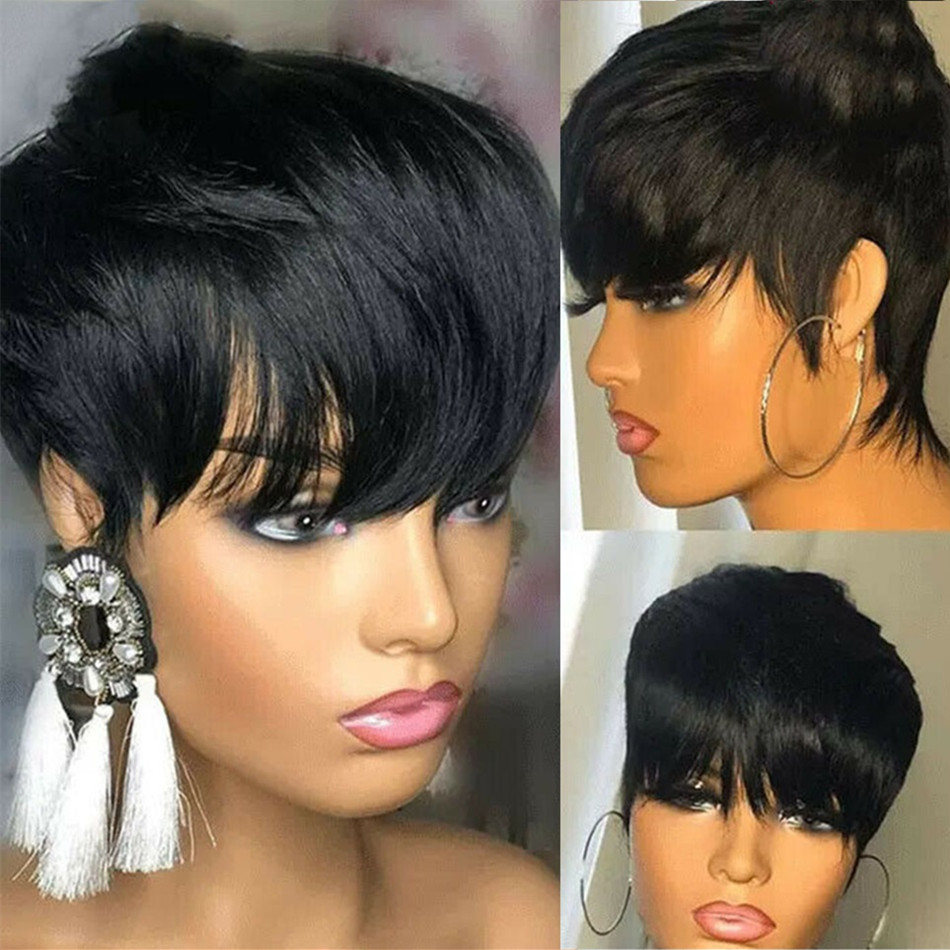 Perruque courte coupe pixie en - Short Pixie Cut Wig Human Hair Cheap avis et prix