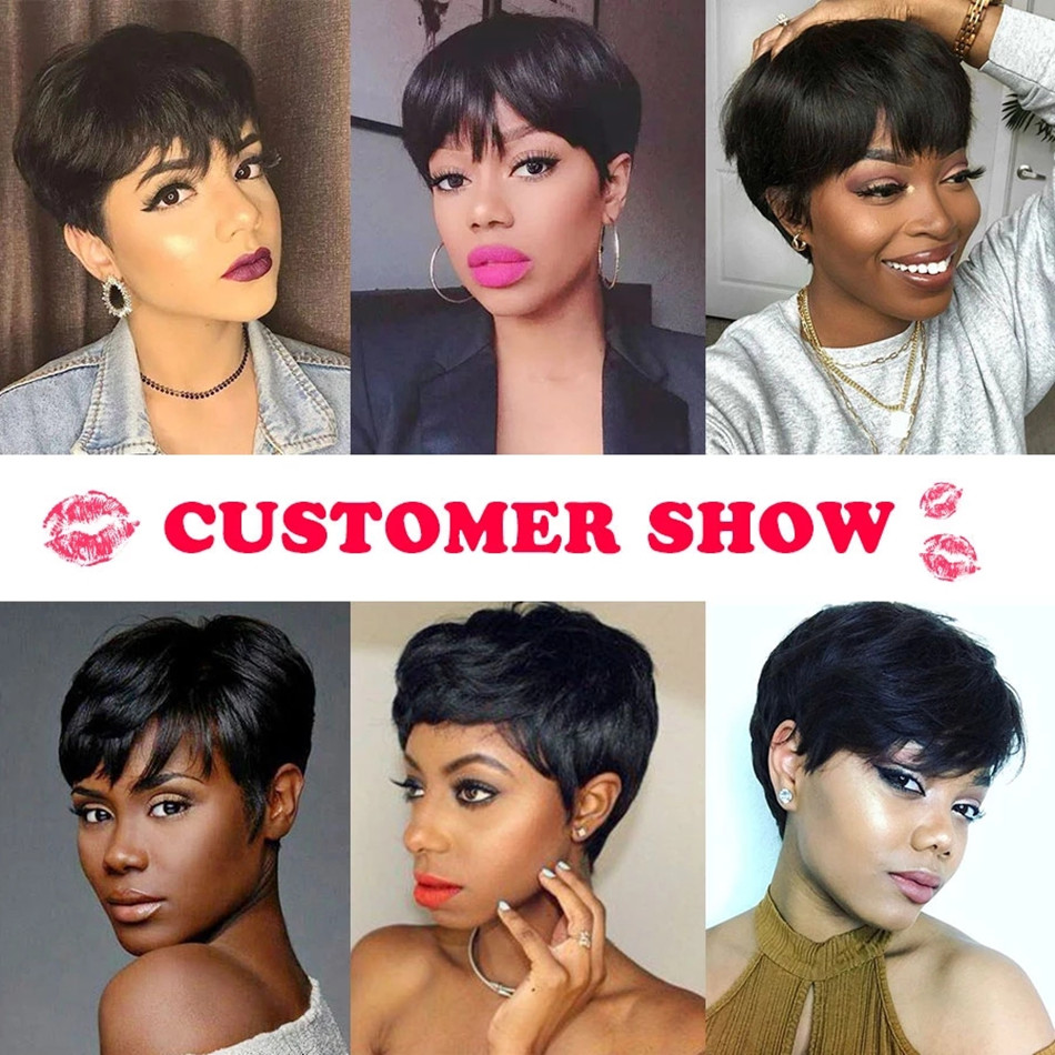 Perruque courte coupe pixie en - Short Pixie Cut Wig Human Hair Cheap avis et prix