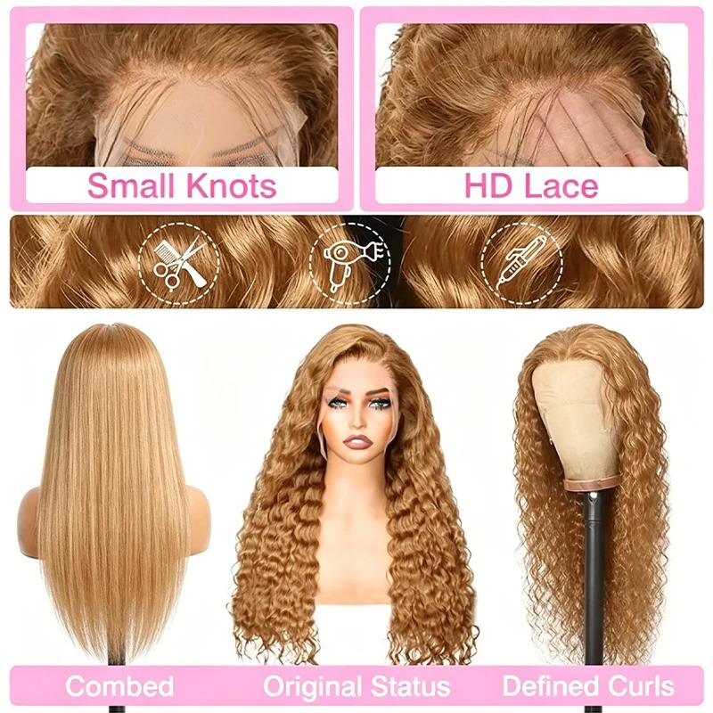 34 38 pouces miel blond perruq - Lace Front Wigs avis et prix